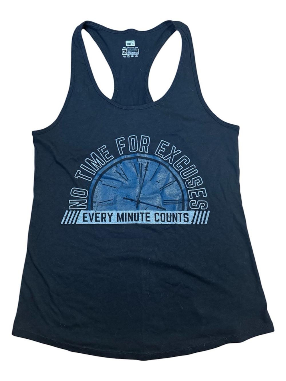 The Lift Box No Time for Excuses Graphic Racerback Tank Top
